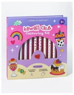 Journey of Something 32 Tear-Away Pages With 8 Markers Kawaii Club Colouring Kit