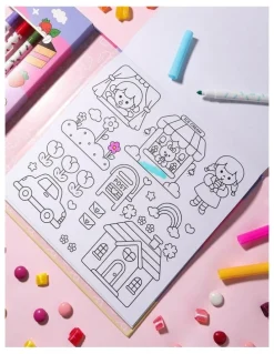 Journey of Something 32 Tear-Away Pages With 8 Markers Kawaii Club Colouring Kit
