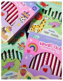 Journey of Something 32 Tear-Away Pages With 8 Markers Kawaii Club Colouring Kit
