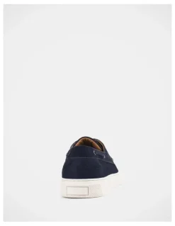 Julius Marlow Flare Shoes in Navy Suede
