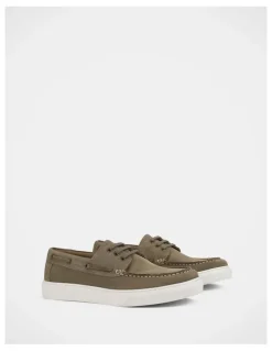 Julius Marlow Flare Shoes in Taupe Suede