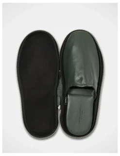Julius Marlow Travel Leather Slipper in Green