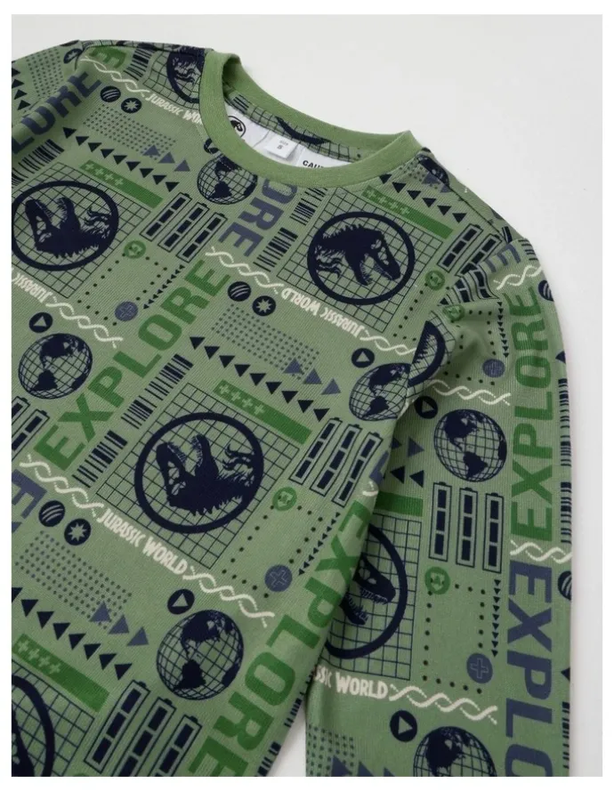 Jurassic World Jurassic Cosy Knit Pyjama With Socks in Green