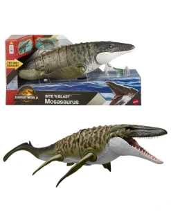 Jurassic World Rebirth Bite And Blast Mosasaurus Action Figure Mini Dilophosaurus