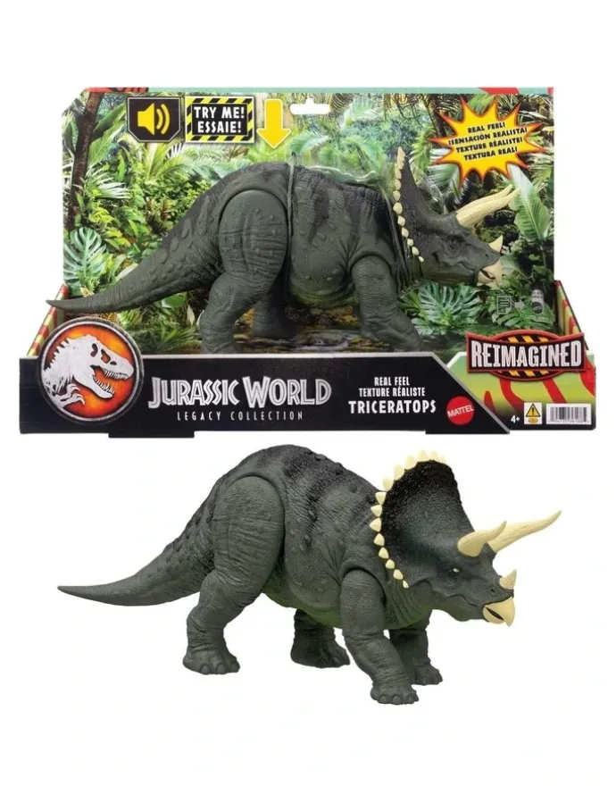 Jurassic World Reimagined Real Feel Triceratops Roaring Dinosaur