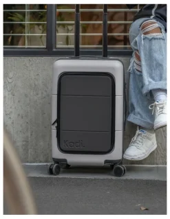 Kadi Carry-on TTIK-4-P Business Hardshell Suitcase in Pebble/Charcoal
