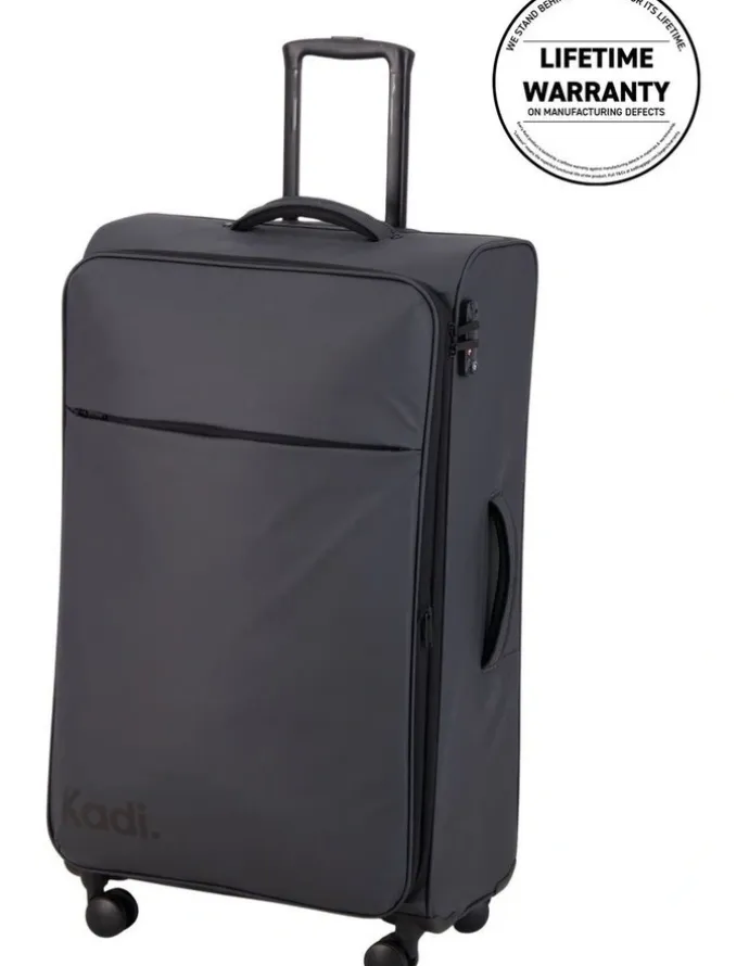 Kadi Cloud Check-in Large Soft Side Suitcase in Charcoal