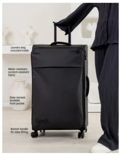 Kadi Cloud Check-in Large Soft Side Suitcase in Charcoal