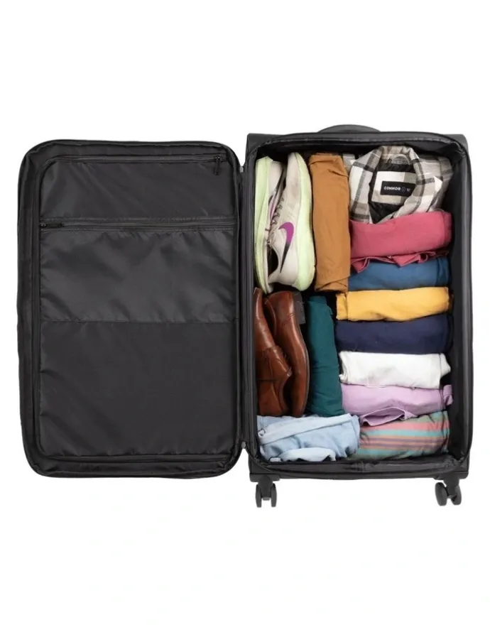 Kadi Cloud Check-in Large Soft Side Suitcase in Charcoal