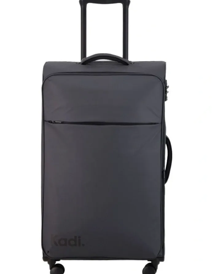 Kadi Cloud Check-in Large Soft Side Suitcase in Charcoal
