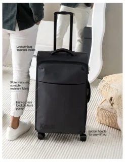 Kadi Cloud Check-in Medium Soft Side Suitcase in Charcoal