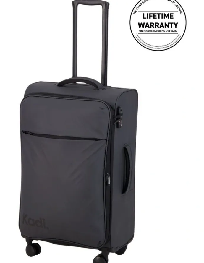 Kadi Cloud Check-in Medium Soft Side Suitcase in Charcoal