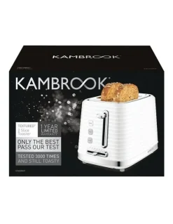 Kambrook Textured 2 Slice Toaster KTA220WHT2IAN1 in White