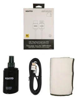 Kanto Kanto HD Performance Kit - Screen Cleaner, Microfibre Towel, 8K HDMI Cable, 2mtr