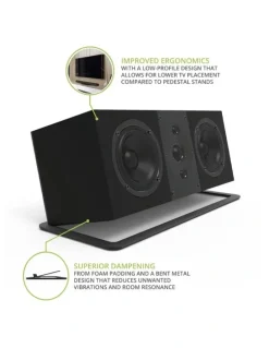 Kanto Kanto S10 Low-Profile Angled Sound Bar and Center Channel Speaker Stand for Home Theater