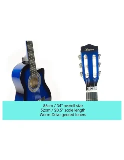 Karrera Acoustic Guitar Ideal Kids Gift 1/2 Size in Blue