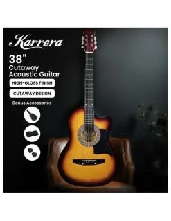 Karrera Acoustic Guitar 38inch in Brown