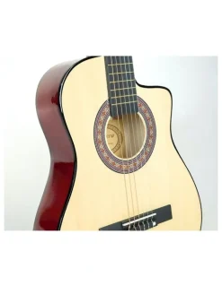 Karrera Childrens Acoustic Cutaway Wooden Guitar Ideal Kids Gift 1/2 Size Natural