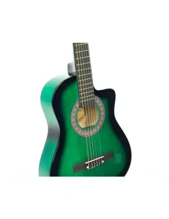 Karrera Childrens Acoustic Cutaway Wooden Guitar Ideal Kids Gift 1/2 Size Green