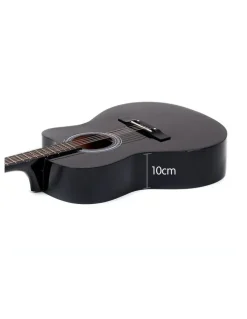 Karrera 40in Acoustic Cutaway Guitar Bag Strings Picks Carry Bag Winder Black
