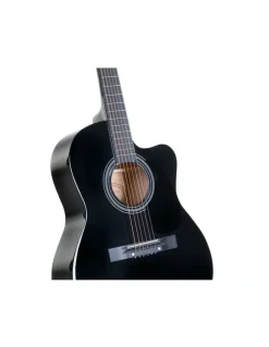 Karrera 40in Acoustic Cutaway Guitar Bag Strings Picks Carry Bag Winder Black