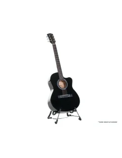 Karrera 40in Acoustic Cutaway Guitar Bag Strings Picks Carry Bag Winder Black