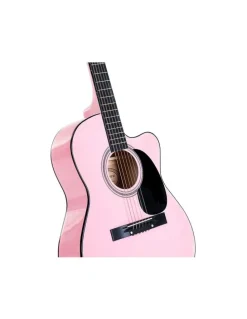 Karrera 40inAcoustic Cutaway Guitar Bonus Bag Strings Picks Winder Strap Pink