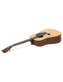 Karrera 38in Natural Acoustic Guitar With Pick Guard Steel String Bag