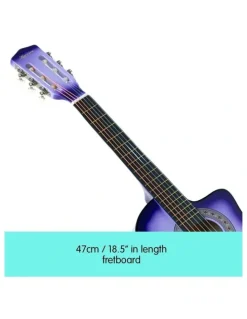 Karrera 38in Purple Burst Acoustic Guitar With Pick Guard Steel String Bag