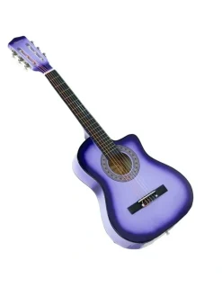 Karrera 38in Purple Burst Acoustic Guitar With Pick Guard Steel String Bag