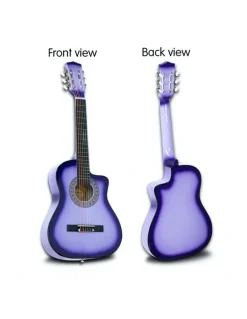 Karrera 38in Purple Burst Acoustic Guitar With Pick Guard Tuner Strings Bag