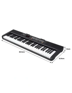 Karrera 61-Key Electronic Piano Keyboard With LED And Folding Stand CHJ-SD1 in Black