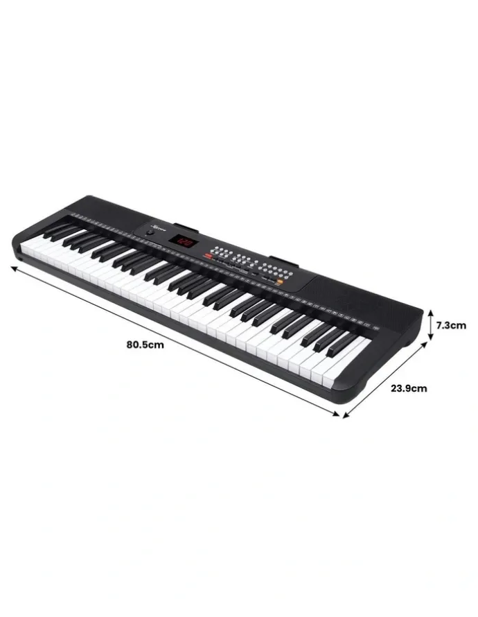 Karrera 61-Key Electronic Piano Keyboard With LED And Folding Stand CHJ-SD1 in Black