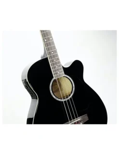 Karrera 4 String Acoustic Bass Guitar Electric Pickup 4 Band Equalizer Black