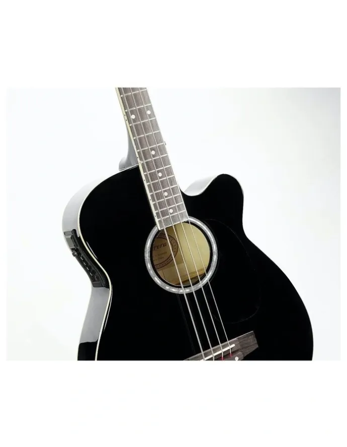 Karrera 4 String Acoustic Bass Guitar Electric Pickup 4 Band Equalizer Black