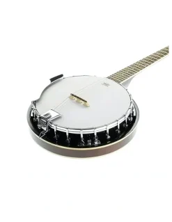 Karrera 6 String Bluegrass Resonator Banjo Gloss Black Brown