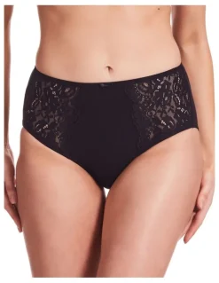 Kayser Lace Stretch Cotton Full Brief in Black