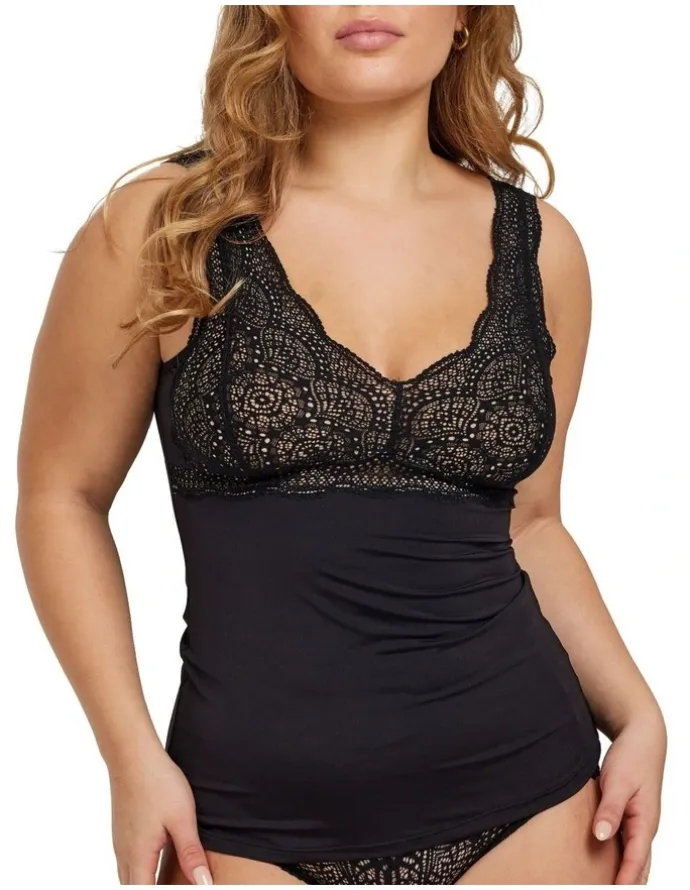 Kayser Perfectly Helen Micro and Lace Cami in Black
