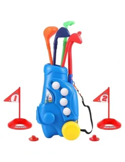 Keezi Keezi Kids Golf Set Toddler Club Set Pull Cart Indoor Outdoor Backyard Mini Toy Ages 2-6