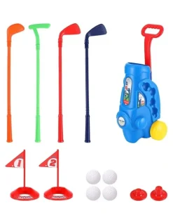 Keezi Keezi Kids Golf Set Toddler Club Set Pull Cart Indoor Outdoor Backyard Mini Toy Ages 2-6