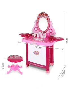 Keezi Kids Pretend Makeup Play Set Dressing Table Chair Girls Toys Children