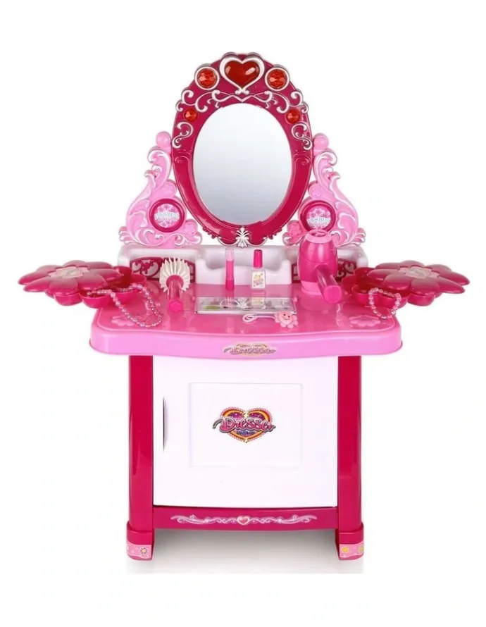 Keezi Kids Pretend Makeup Play Set Dressing Table Chair Girls Toys Children