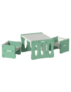 Keezi Kids Table and Chairs Set Hdpe in Green