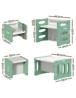 Keezi Kids Table and Chairs Set Hdpe in Green