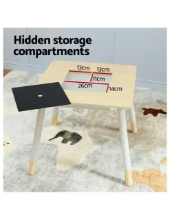 Keezi Kids Table & Chairs Set 3 Piece in Natural