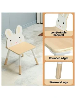 Keezi Kids Table & Chairs Set 3 Piece in Natural