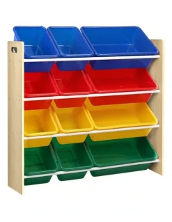 Keezi Kids Toy Box 12 Bins Organiser Rack in Multi