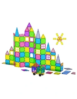 Keezi Magnetic Tiles Playset 100 Pieces
