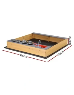 Keezi Mud Kitchen Sink Storage Bench Toy Box
