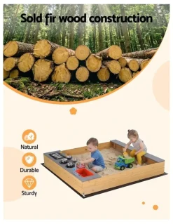Keezi Mud Kitchen Sink Storage Bench Toy Box